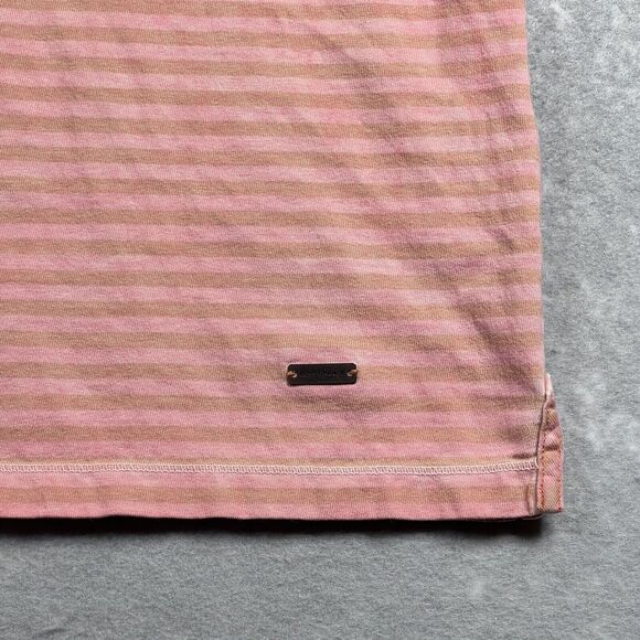 Hugo Boss Polo Shirt Mens Large Orange Striped Regular Fit Short Sleeve Logo - Picture 5 of 11